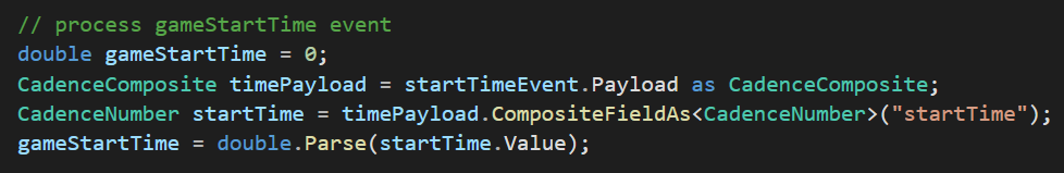 process gameStartTime code block